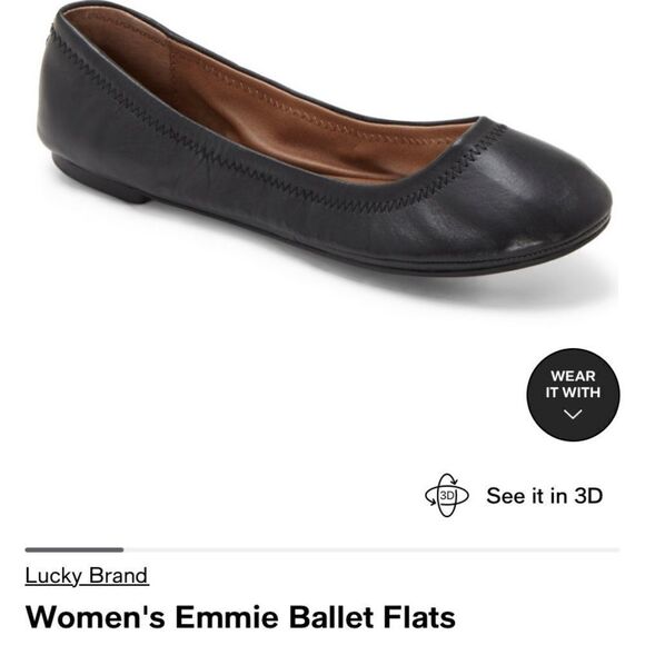 Lucky Brand Black Emmie Ballet Flats - Picture 1 of 11